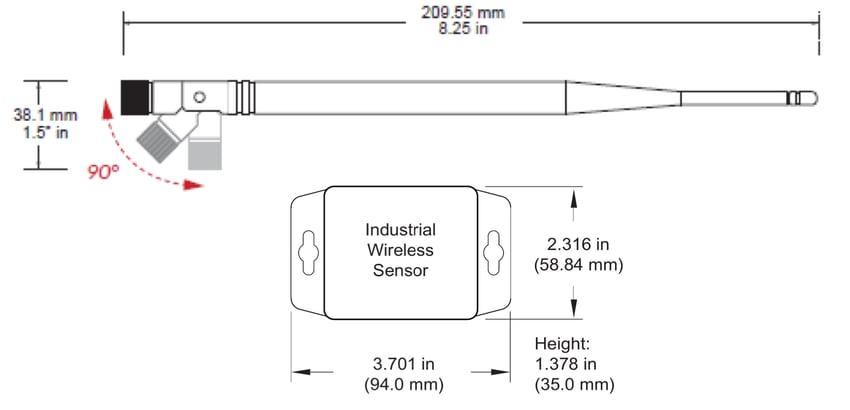 Industrial Sensor Enclosure and Antenna Drawing