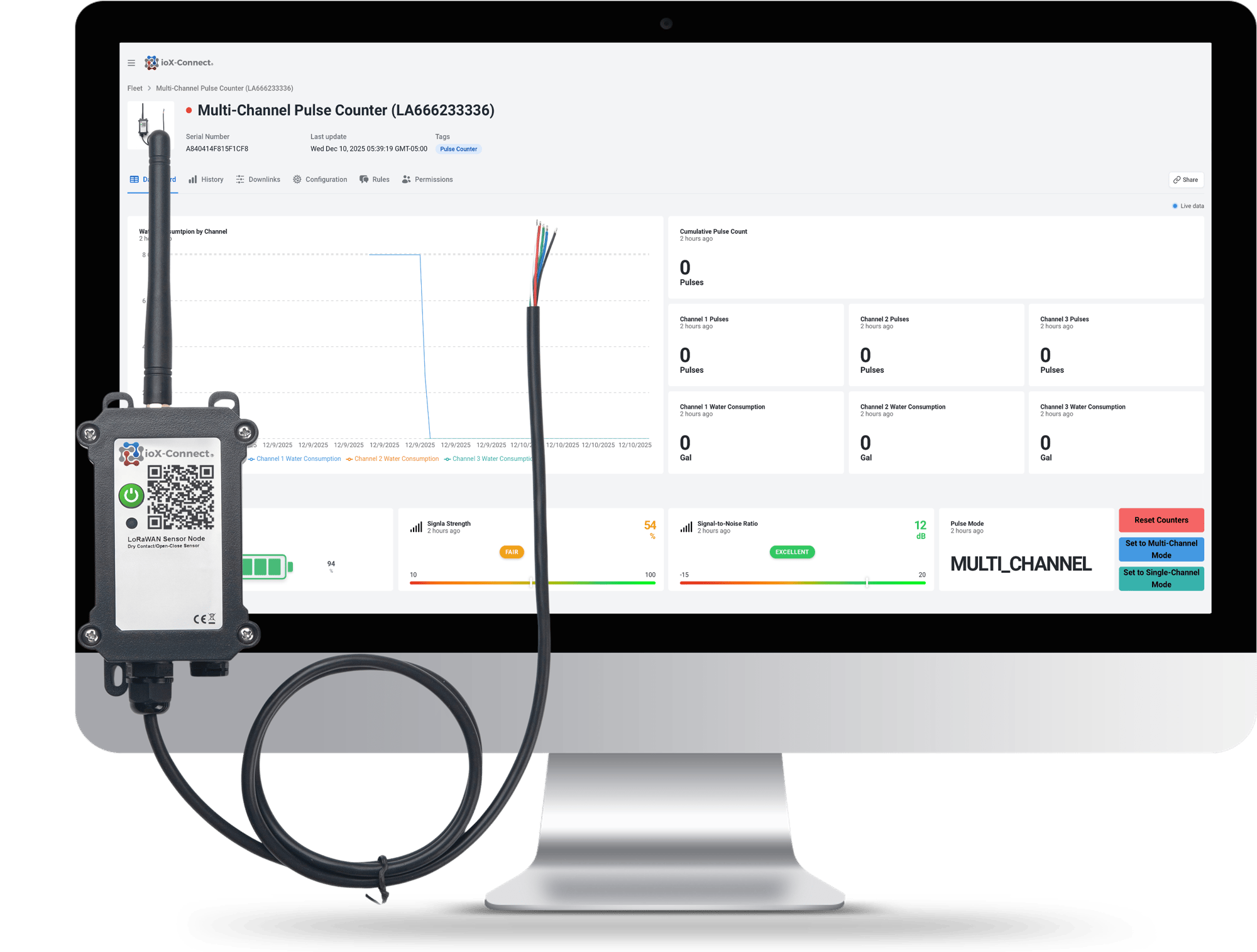 LoRaWAN Multi-Channel Pulse Counter