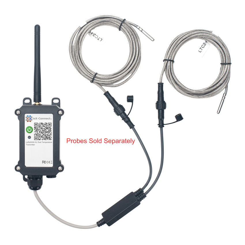 LoRaWAN HL Duel Temperature Transmitter with Probes-1
