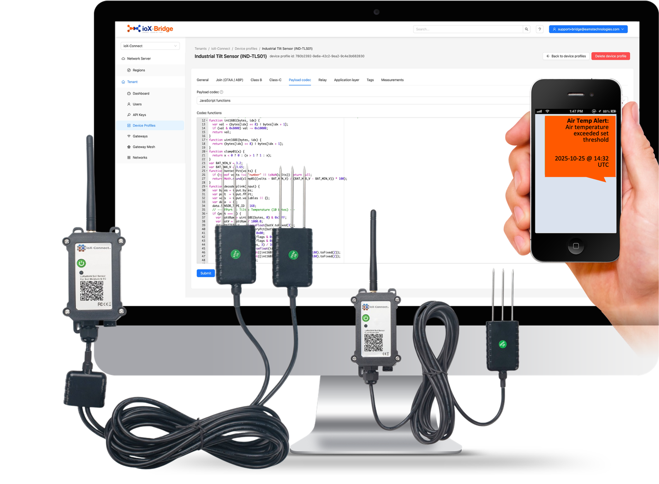 LoRaWAN payload decoder | ioX-Bridge | LoRaWAN Network Server