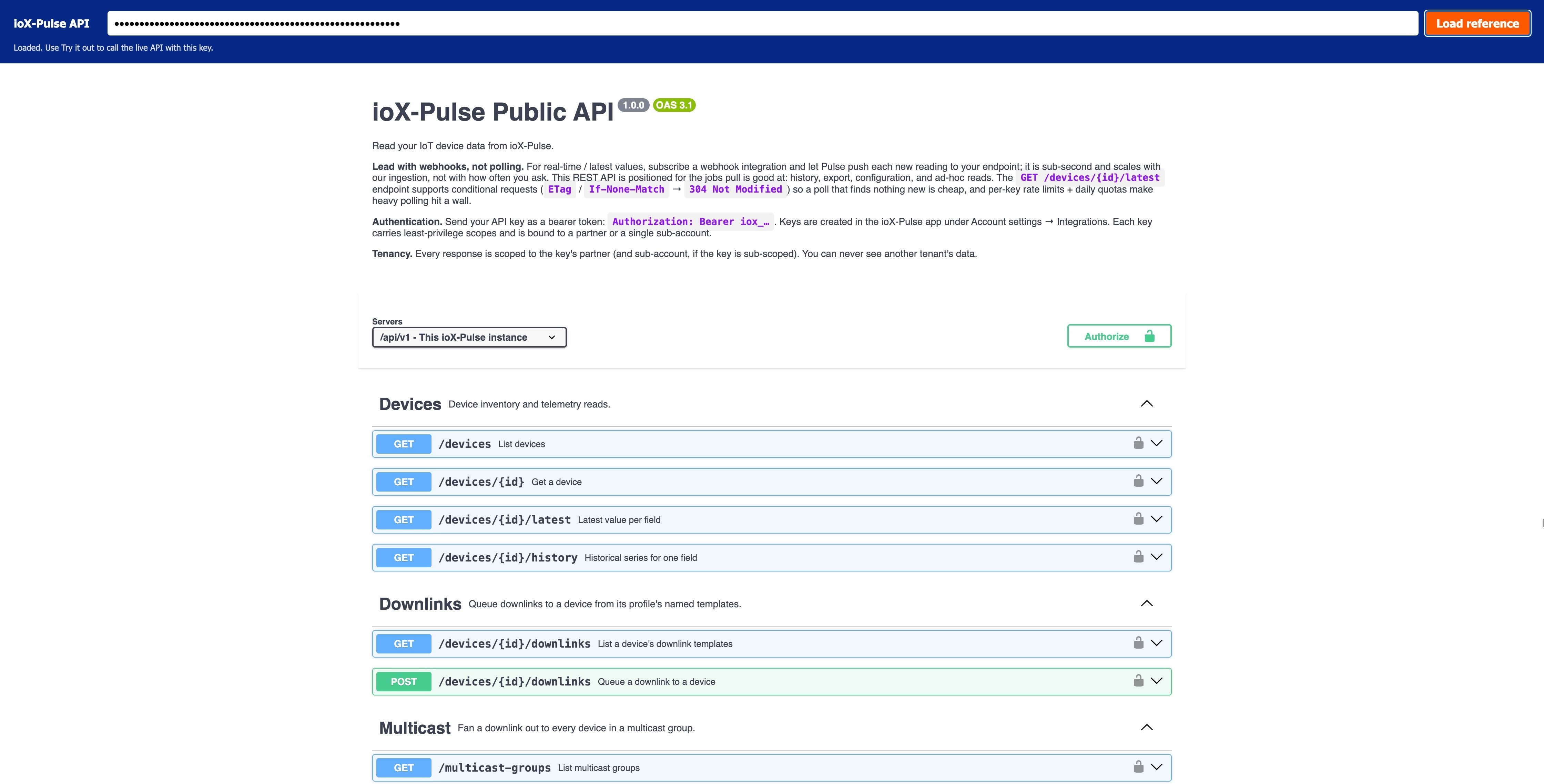 IoT Platform API & Webhooks | ioX-Pulse