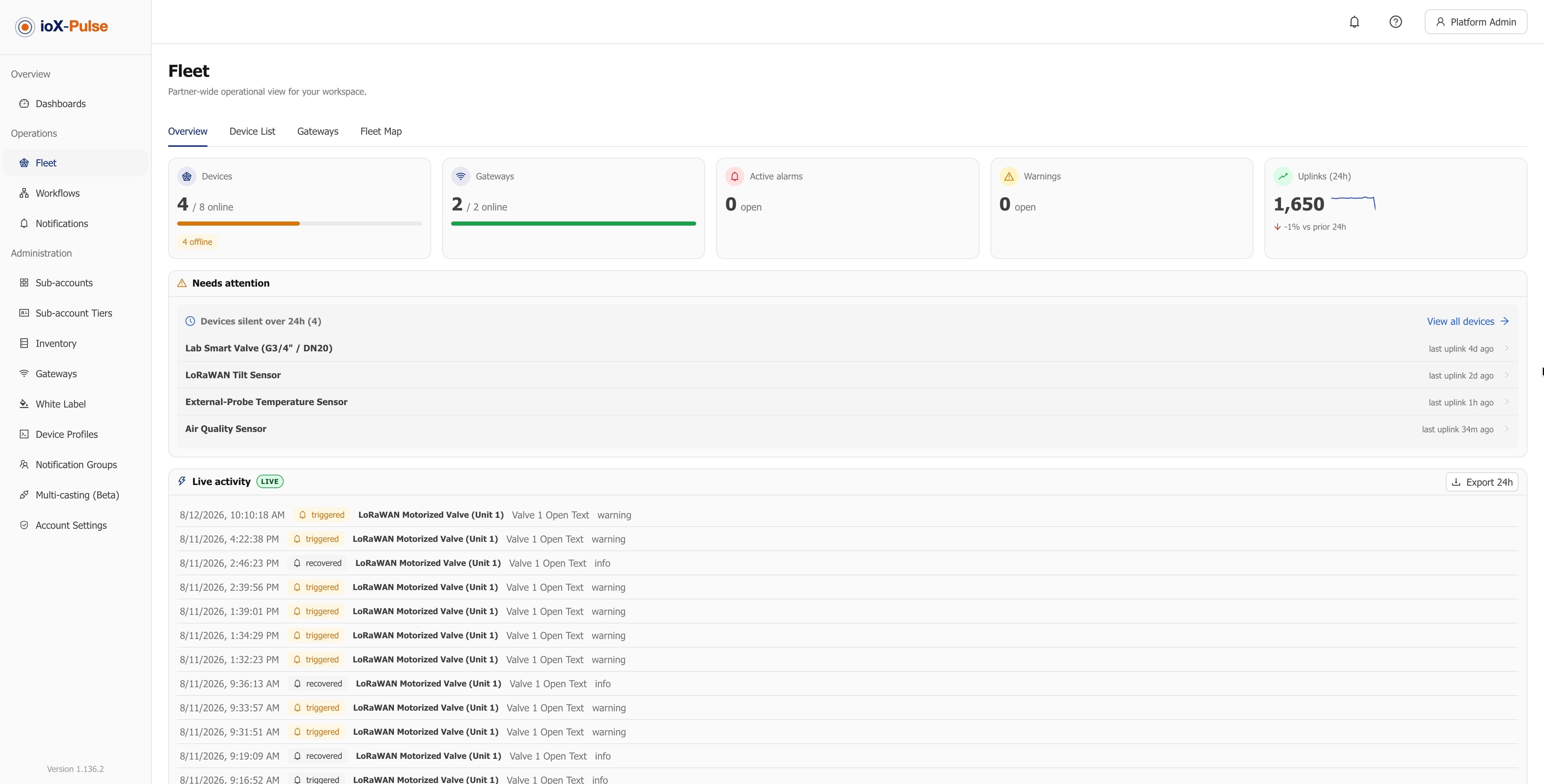 LoRaWAN Device Management | ioX-Pulse