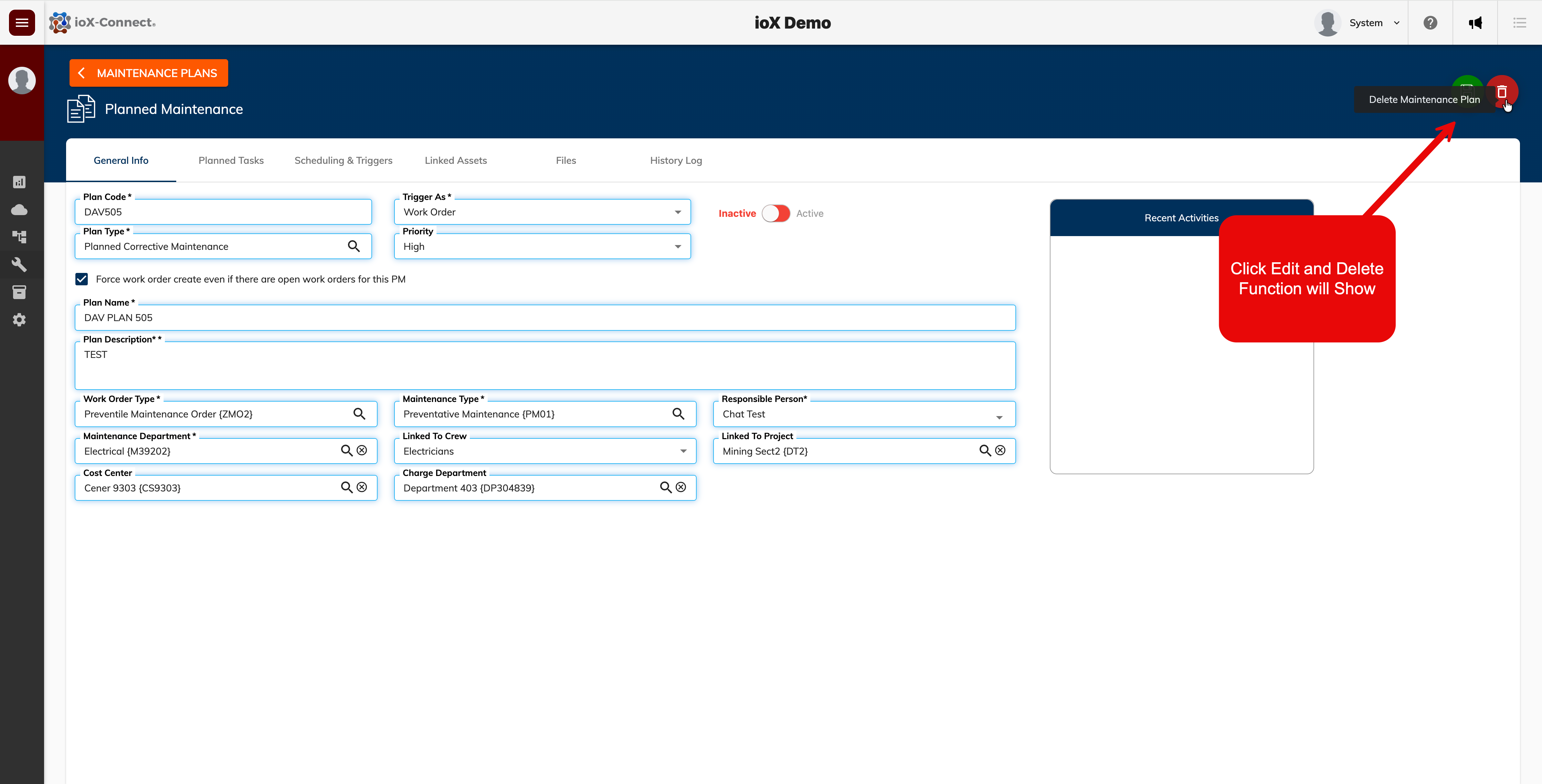 CMMS Maintenance Plans