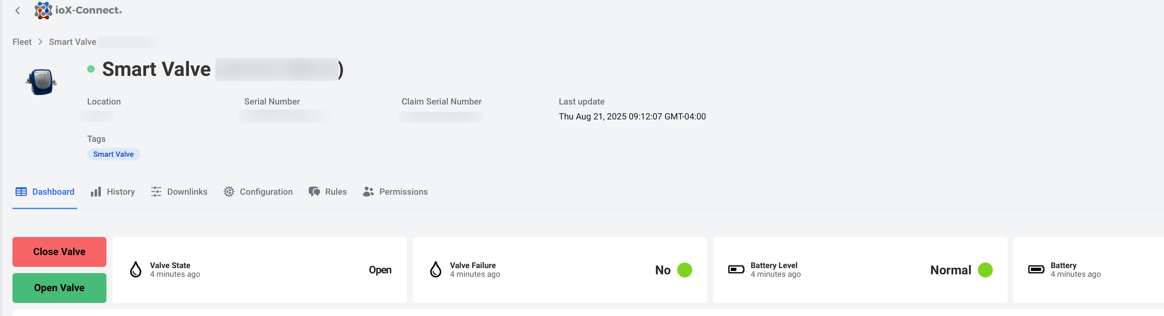 LoRaWAN Smart Valve | ioX-Connect