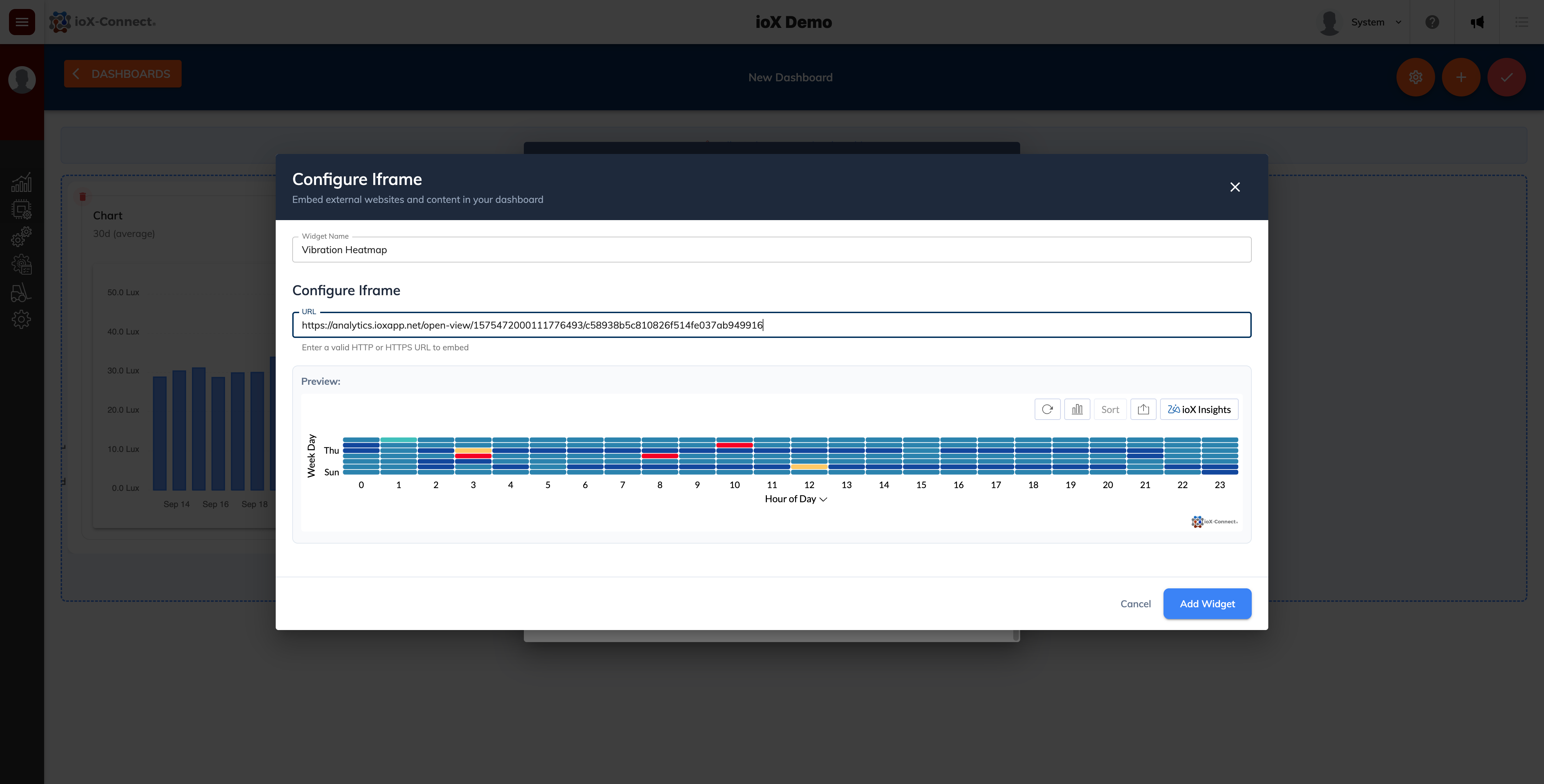 IoT Platform iFrame Enbed