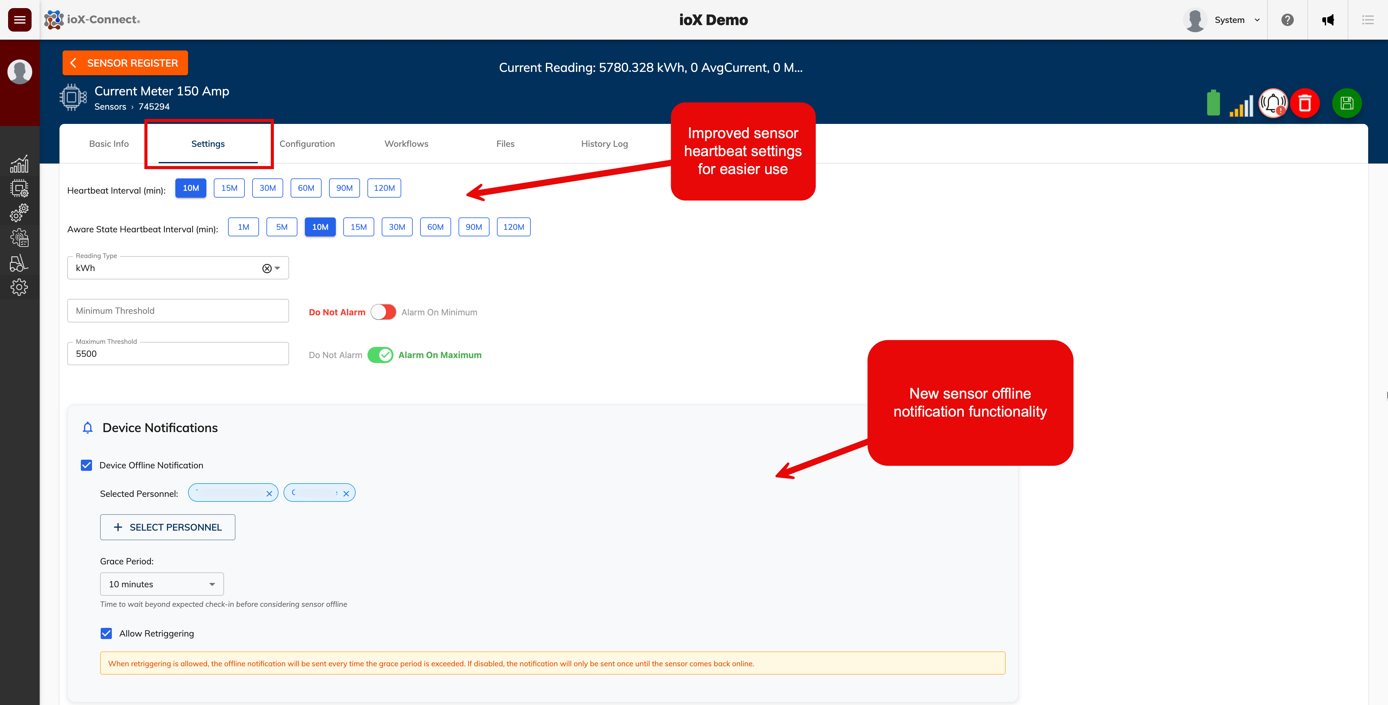 Sensor Alerts, Alarms and Notifications