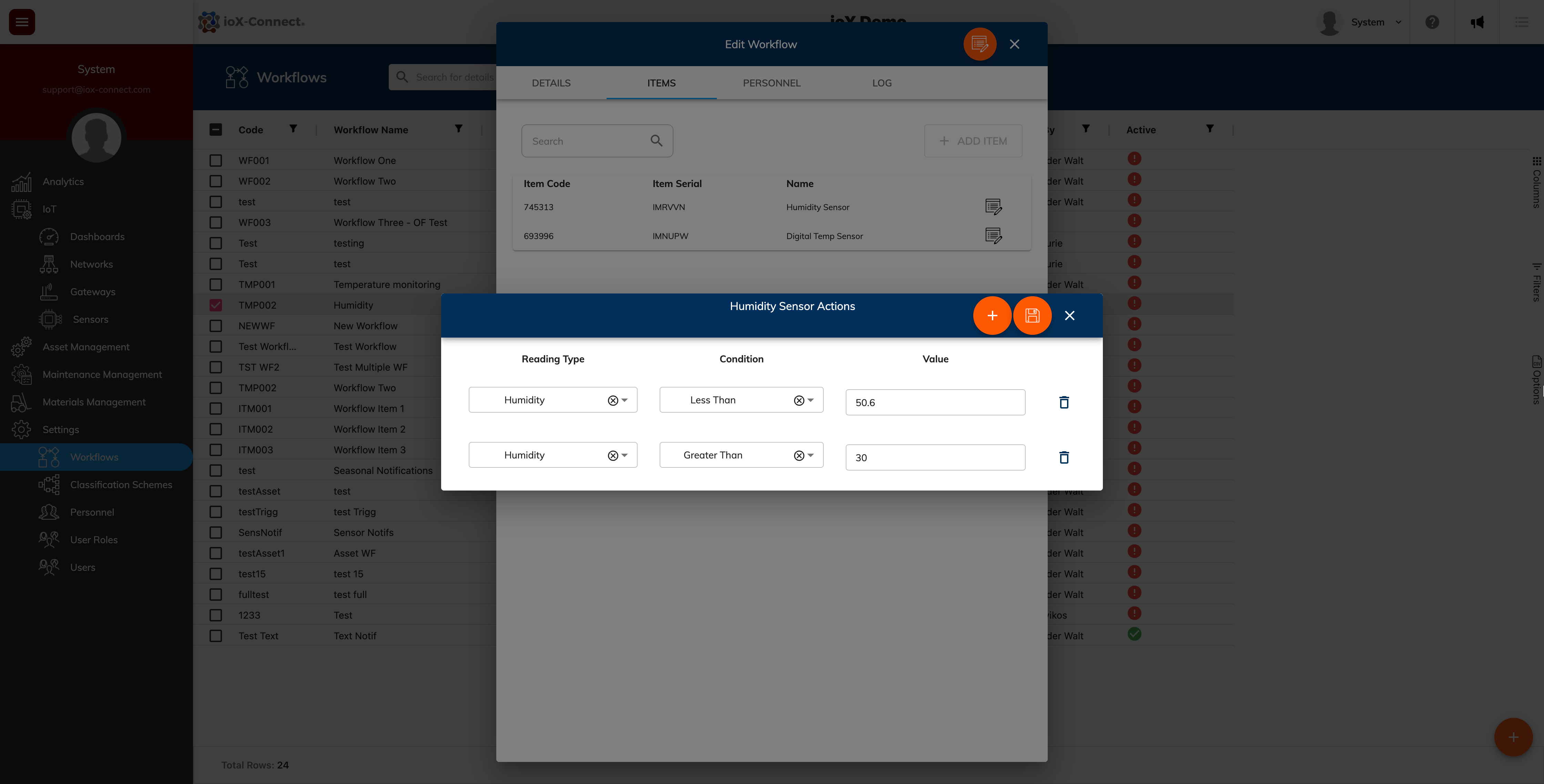 IoT alert configuration, threshold notifications, IoT automation