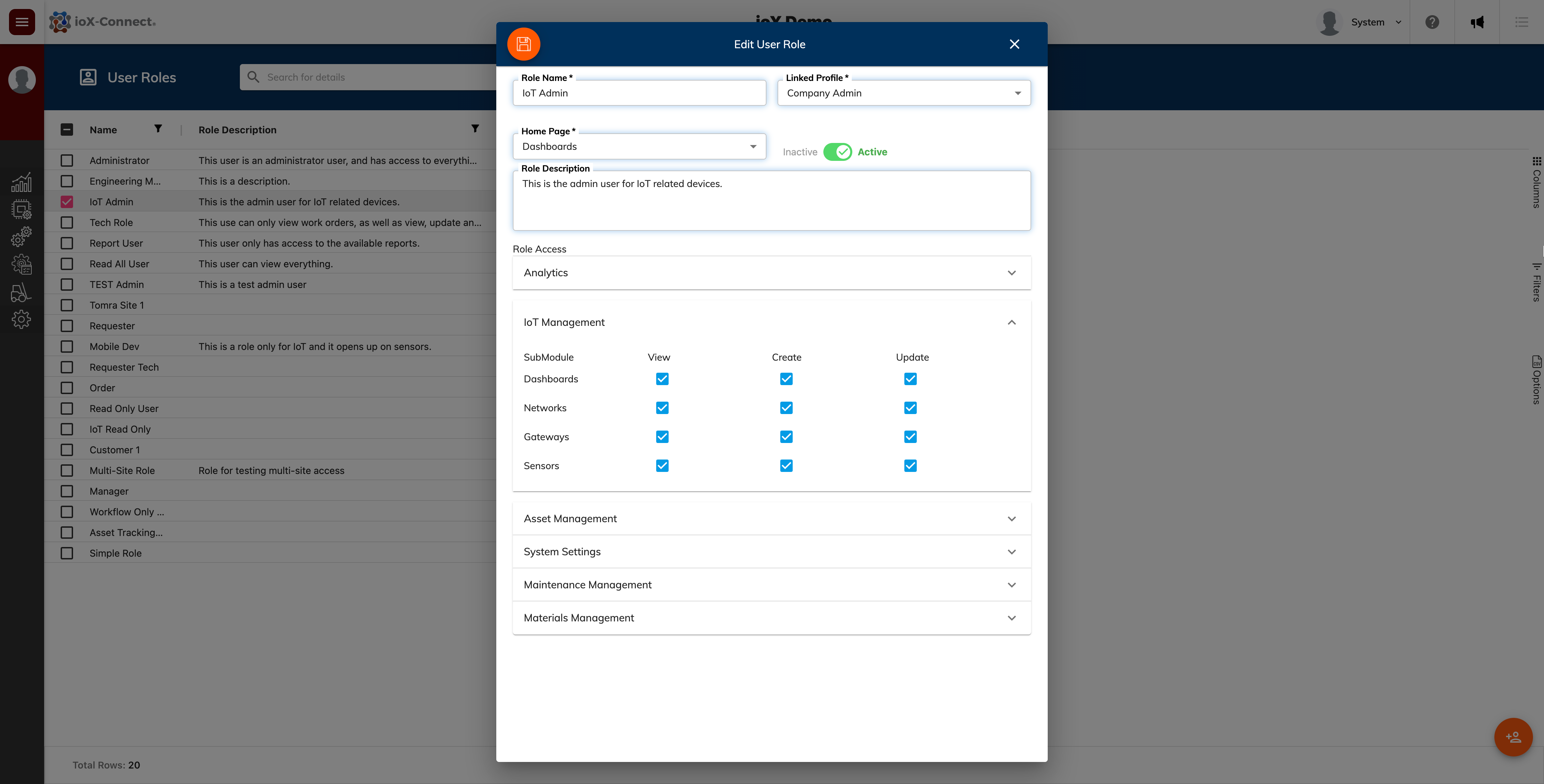 IoT user access control, role-based IoT permissions, IoT security management